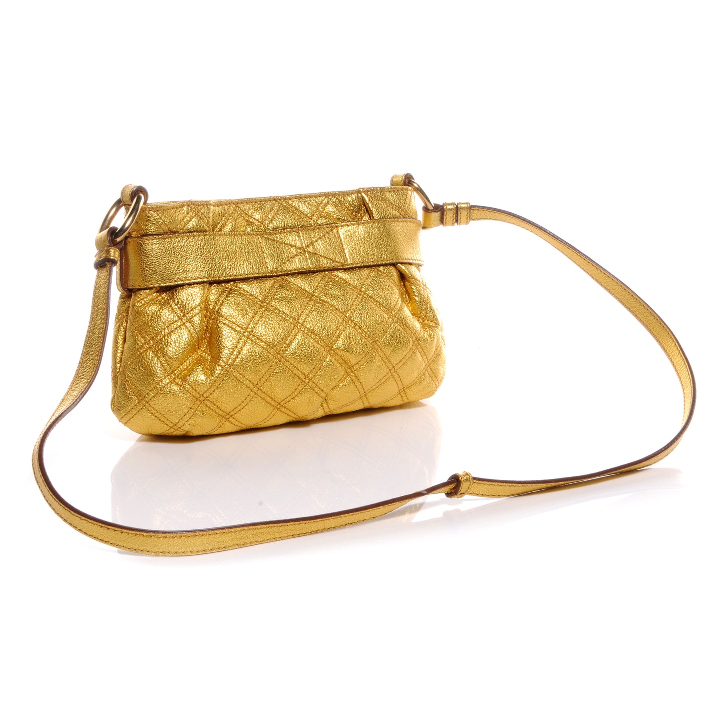 Quilted Leather Kristina Metallic Gold