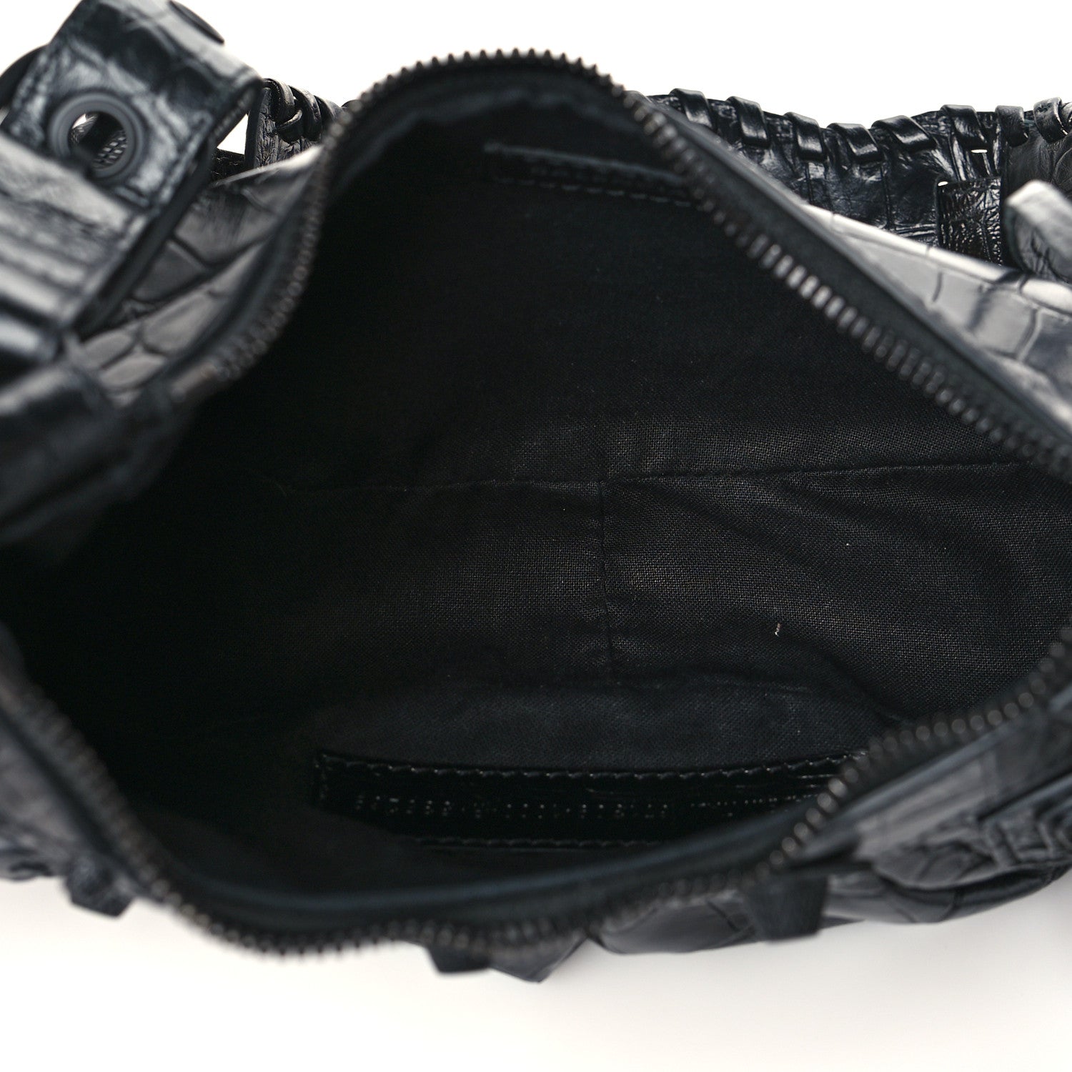 Balenciaga Extra Supple Calfskin Crocodile Embossed Monochrome Le Cagole Shoulder Bag XS Black 5 of 10