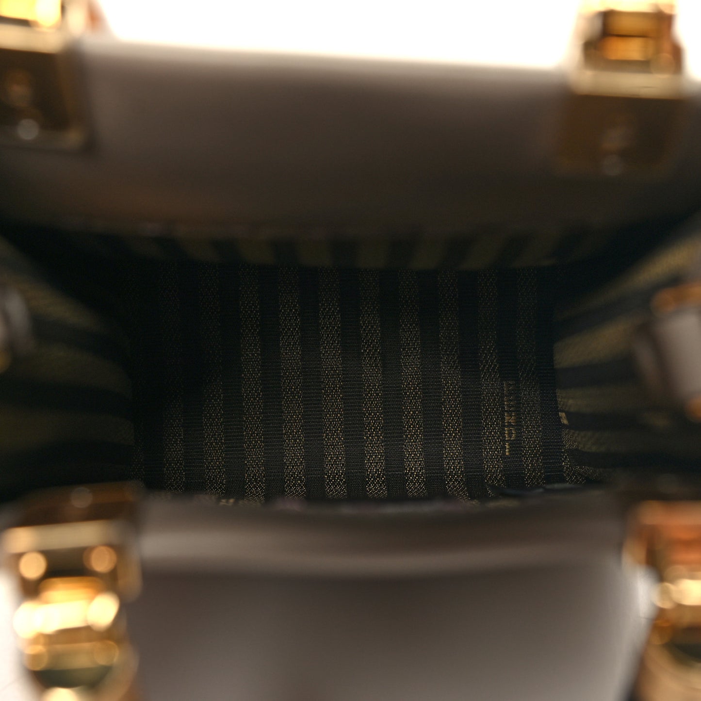 Vitello King Plexiglass Logo Embossed Mini Fendi Sunshine Shopper Tote Tortora