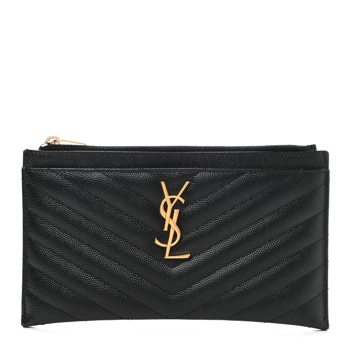 Grain De Poudre Chevron Monogram Bill Pouch Black