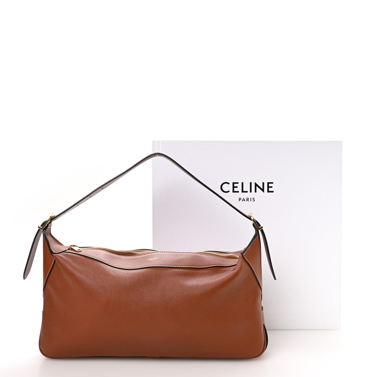 Supple Calfskin Medium Romy Shoulder Bag Tan