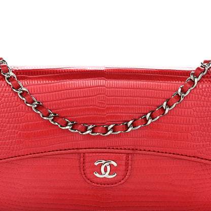 Chanel Lizard Wallet On Chain WOC Red 8 of 11