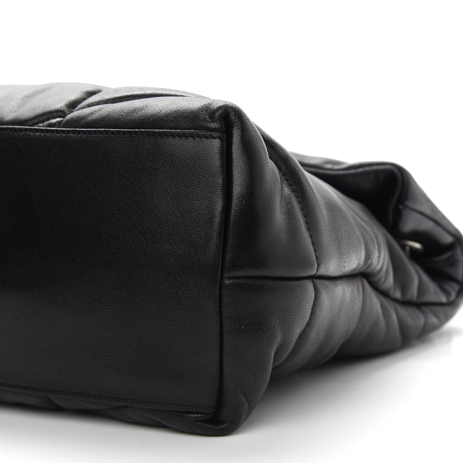 Saint Laurent Lambskin Quilted Medium Loulou Puffer Monogram Chain Satchel Black 9 of 9