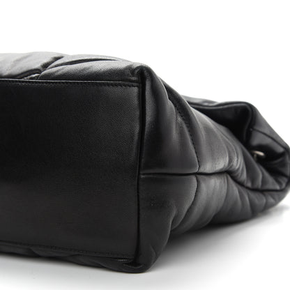 Saint Laurent Lambskin Quilted Medium Loulou Puffer Monogram Chain Satchel Black 9 of 9