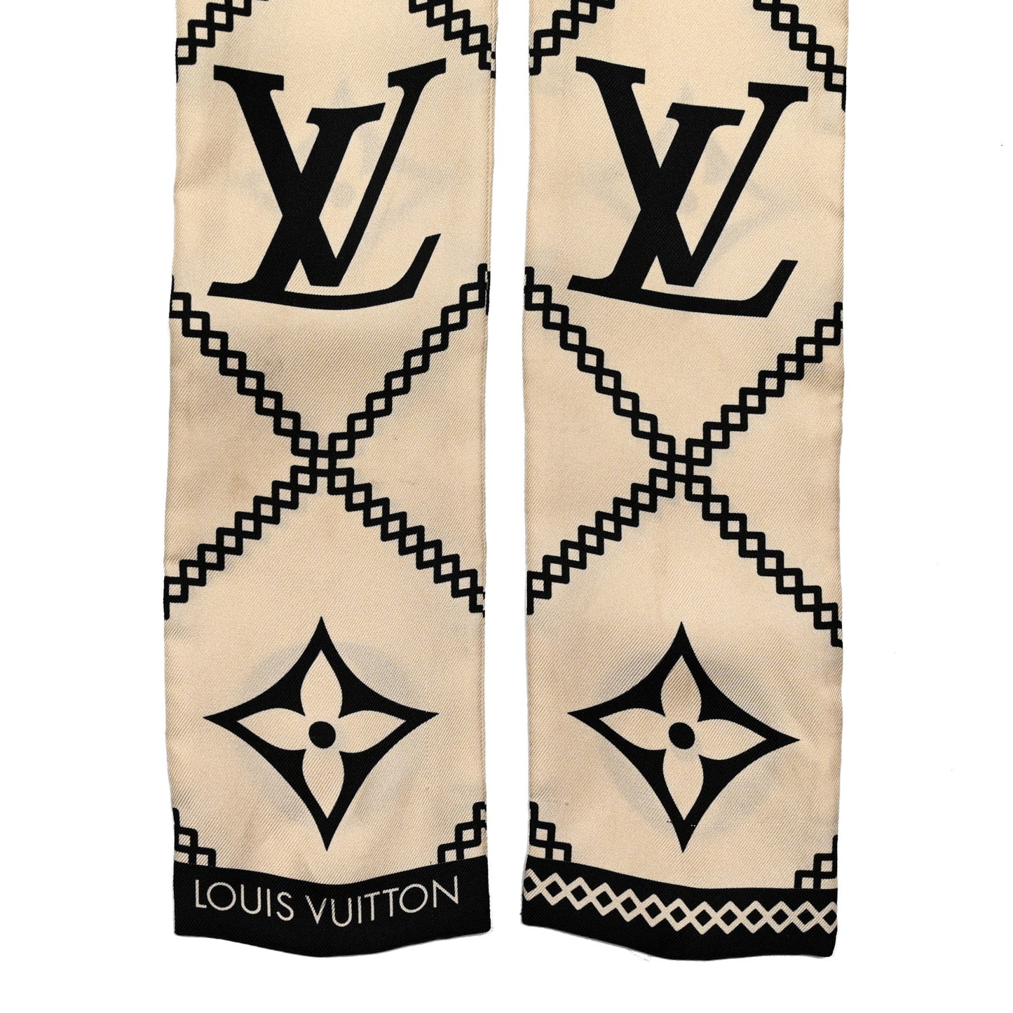 Silk Monogram Croisillon Bandeau Cream