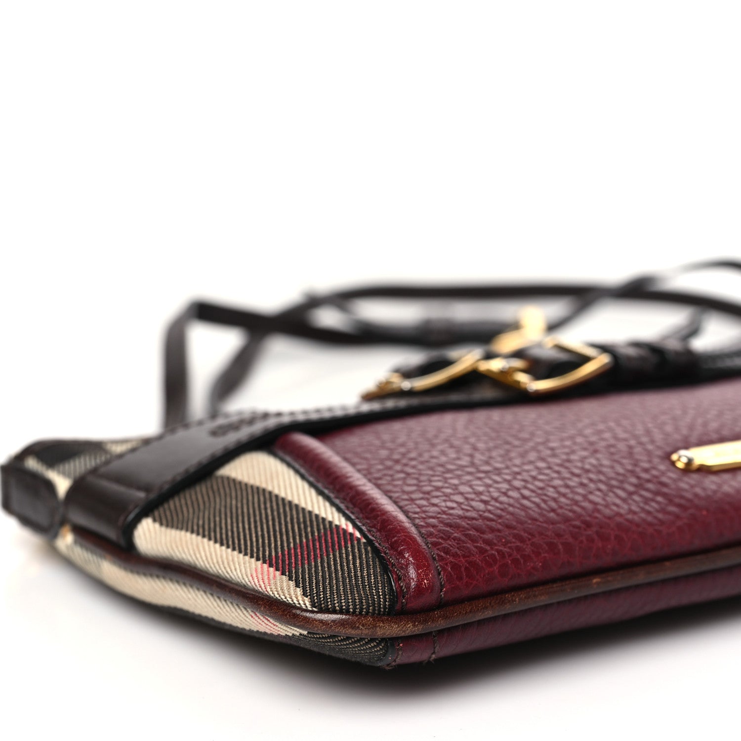 Burberry House Check Bridle Calfskin Peyton Crossbody Burgundy 9 of 10