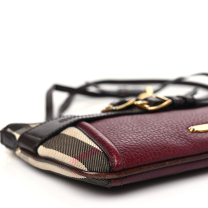 Burberry House Check Bridle Calfskin Peyton Crossbody Burgundy 9 of 10