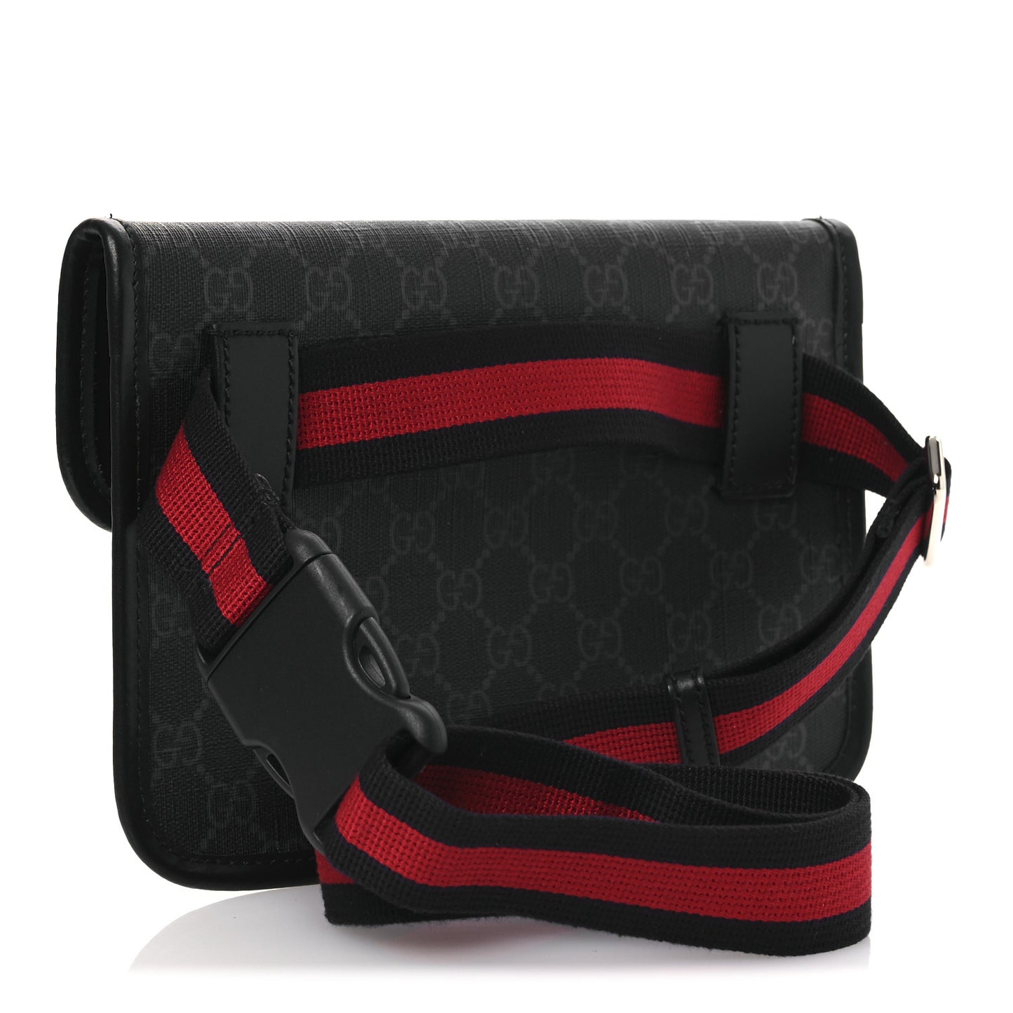 GG Supreme Monogram Web Slim Belt Bag Black Grey