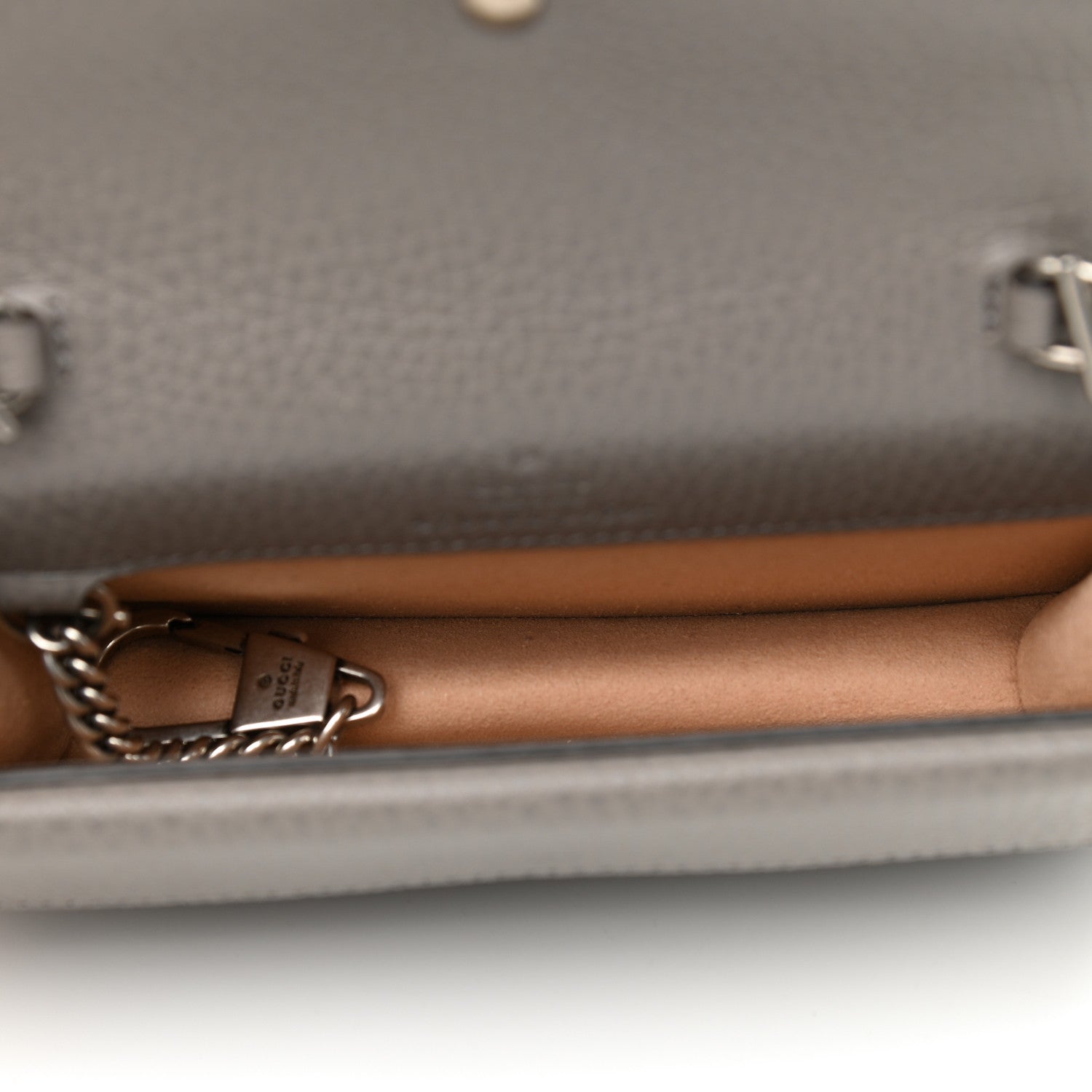 Gucci Dollar Calfskin Crystal Super Mini Dionysus Shoulder Bag Dusty Grey Black Diamond 5 of 7