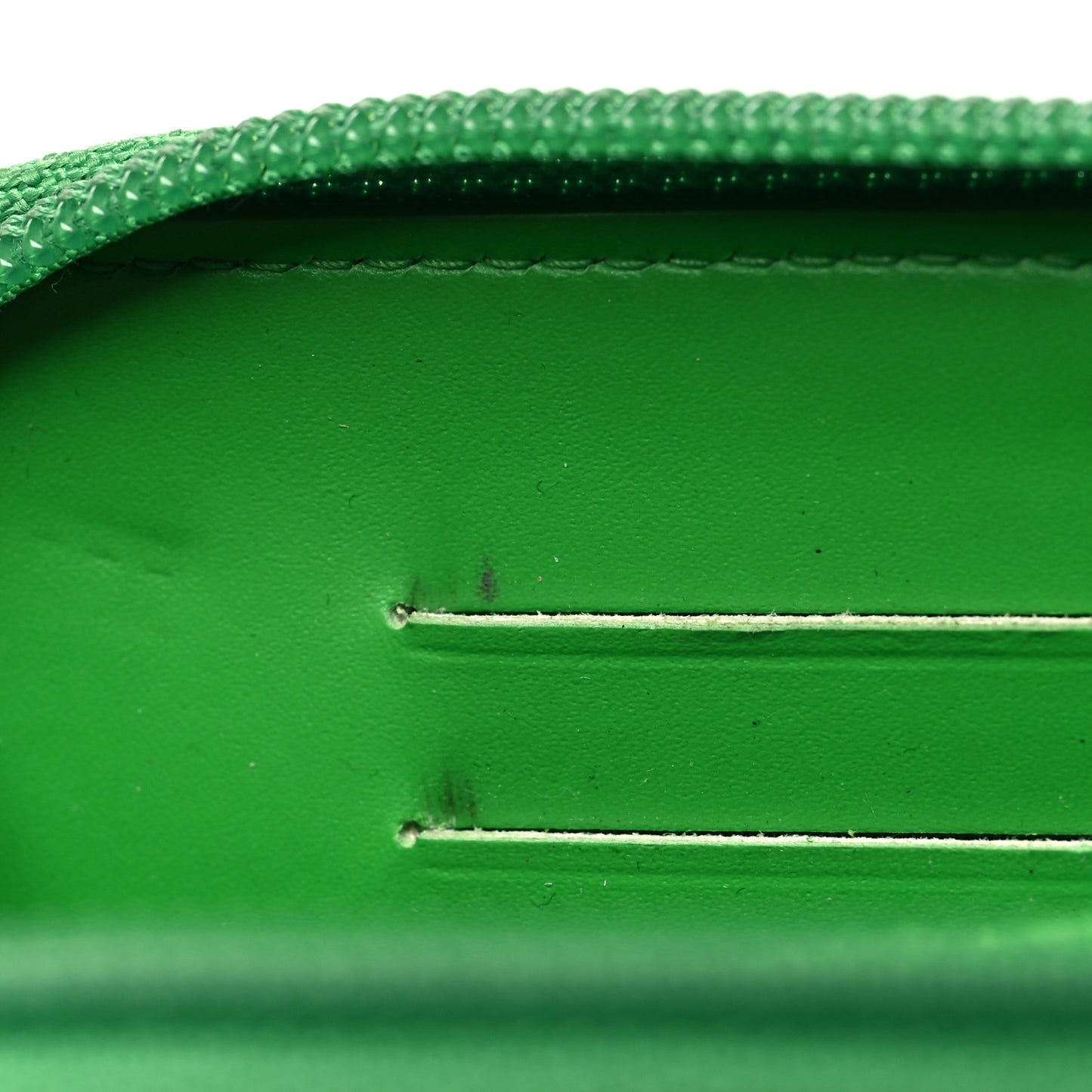 Patent Quilted Small Boy Zip Around Wallet Green