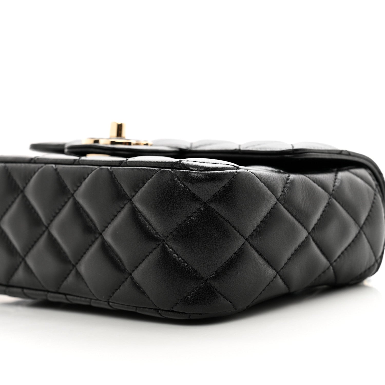 Chanel Lambskin Resin Quilted Mini Heart Square Flap Black 10 of 10
