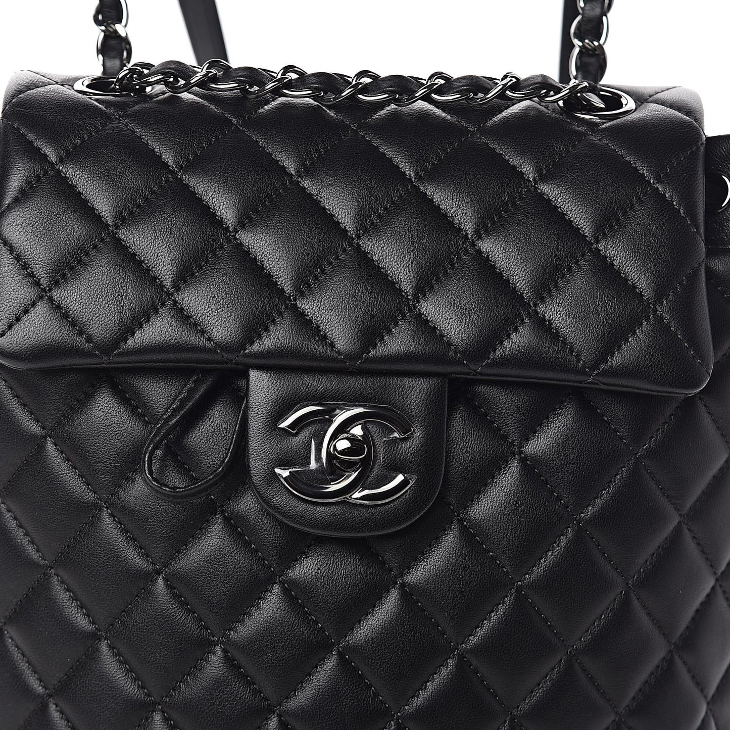 Lambskin Quilted Small Urban Spirit Backpack Black
