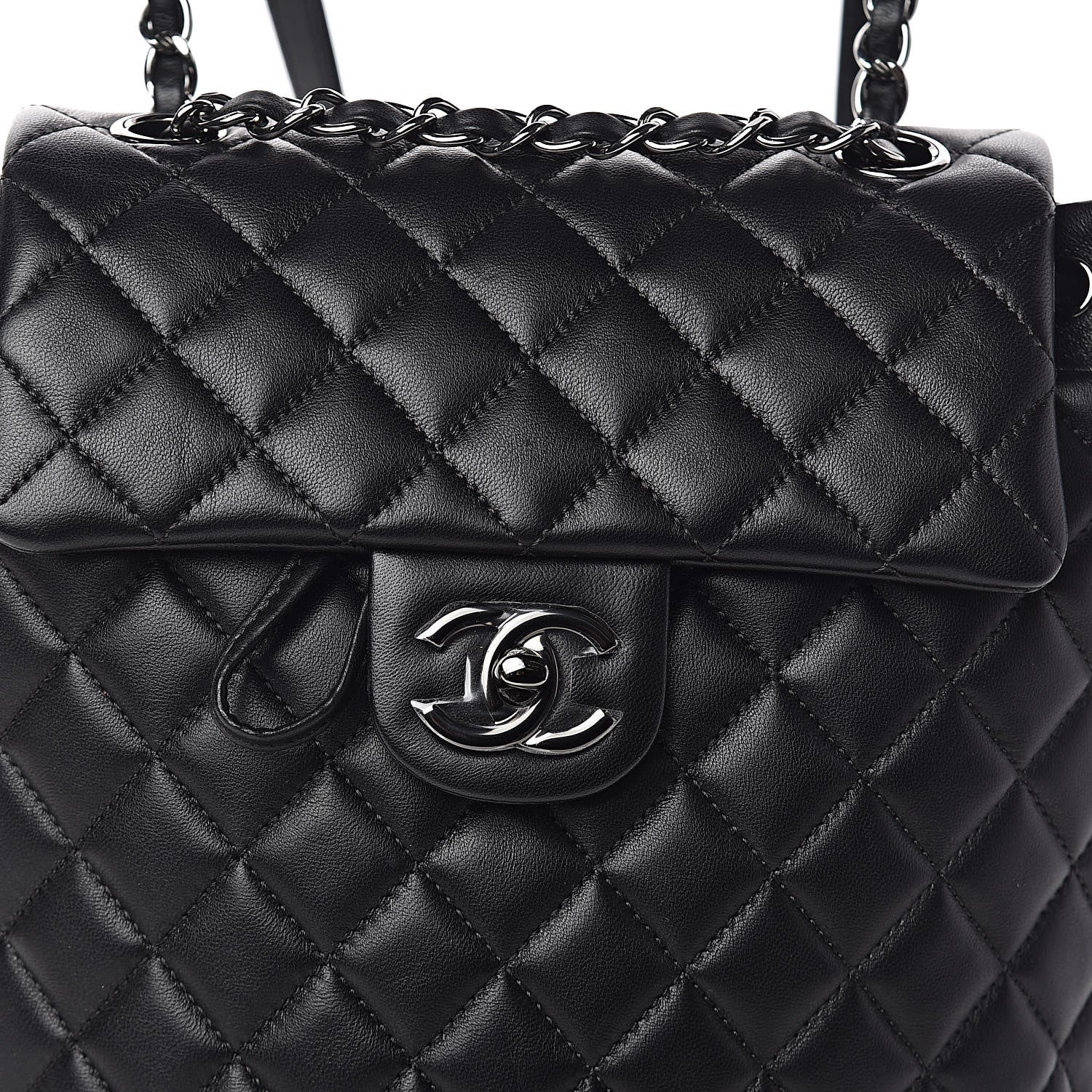 Chanel Lambskin Quilted Small Urban Spirit Backpack Black 10 of 11