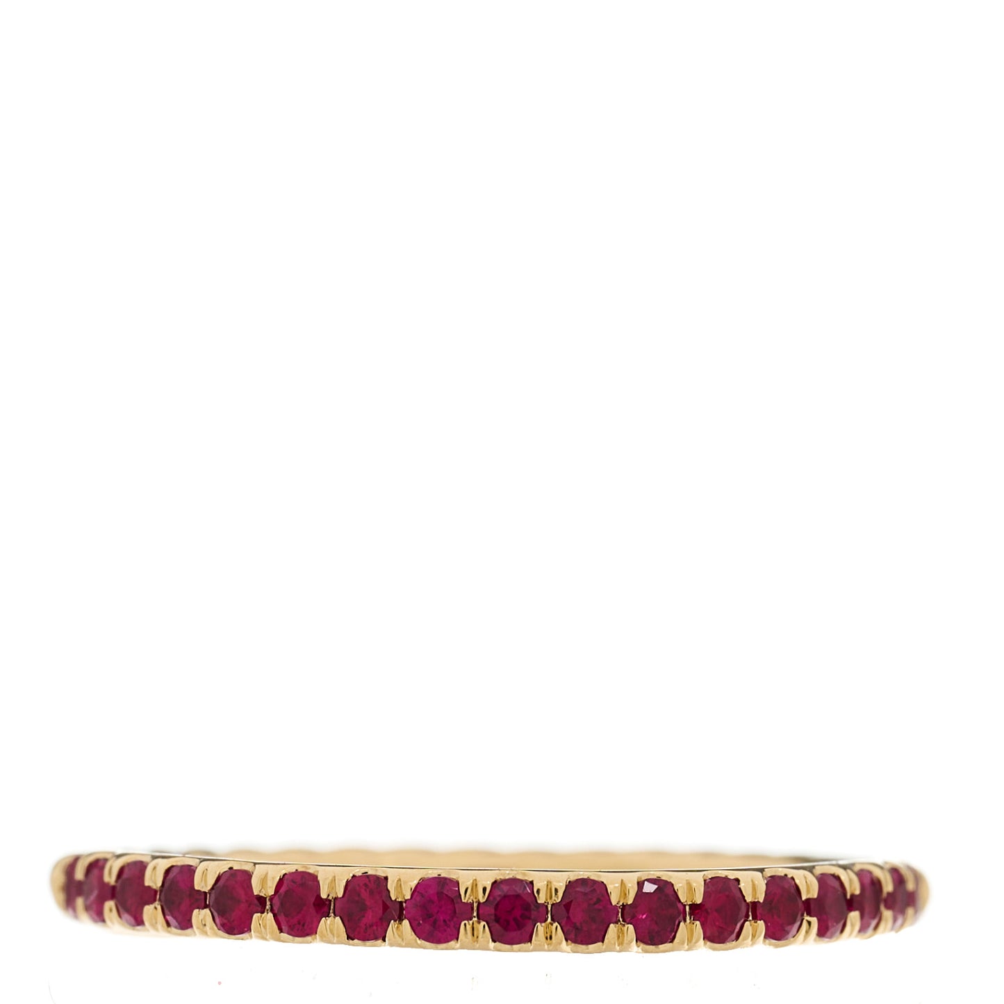 18K Yellow Gold Ruby 2mm Pave Cable Collectibles Stack Ring 60 9
