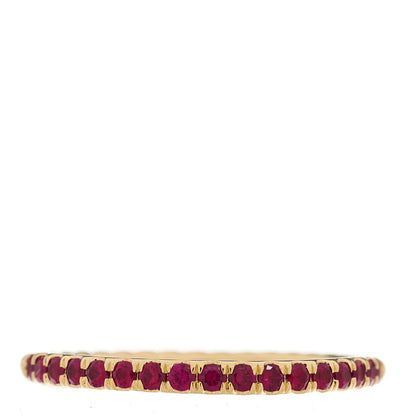 David Yurman 18K Yellow Gold Ruby 2mm Pave Cable Collectibles Stack Ring 60 9 1 of 4