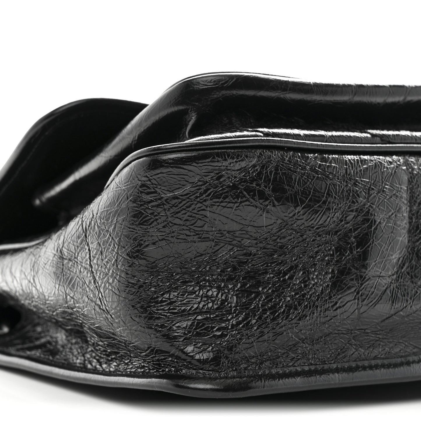 Crinkled Calfskin Matelasse Monogram Medium Niki Chain Satchel Black