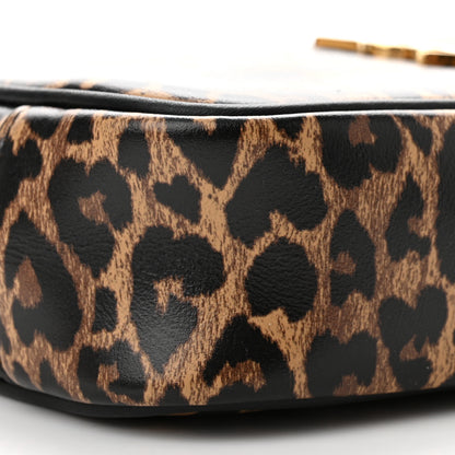 Saint Laurent Calfskin Heart Leopard Print Monogram Mini Lou Camera Bag Toffee 9 of 10