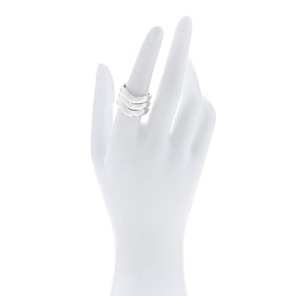 Tiffany Sterling Silver Elsa Peretti Doppio Band Ring Set 54 7 - 56 7.5 2 of 4