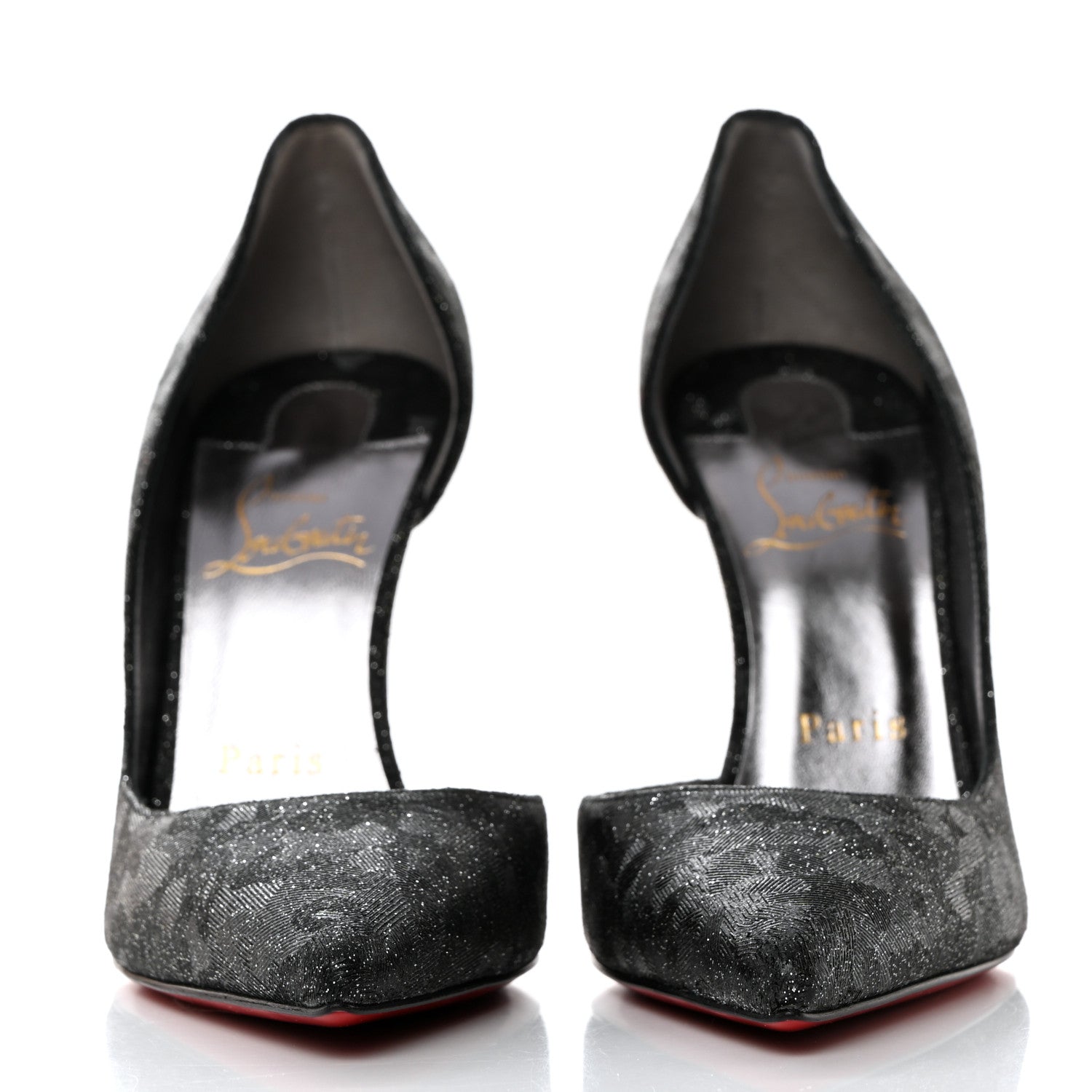 Christian Louboutin Glitter Iriza Kid Flinstar 100 Pumps 37 Black 2 of 8
