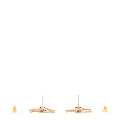 Chanel Crystal Baguette CC Earrings Gold Pink Multicolor 3 of 4