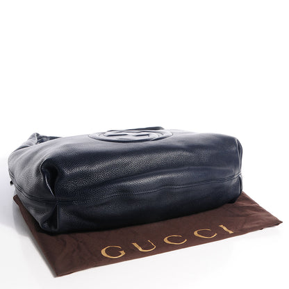 Gucci Pebbled Calfskin Large Soho Hobo Dark Blue 4 of 7