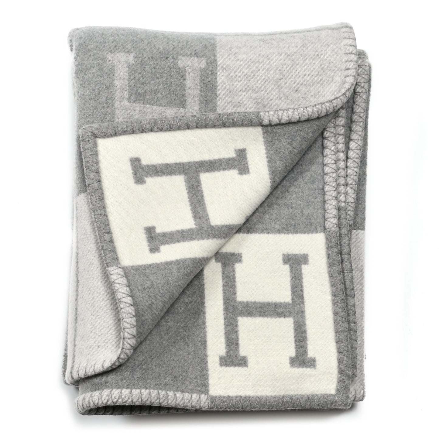 Wool Cashmere Avalon III Blanket Ecru Gris Clair