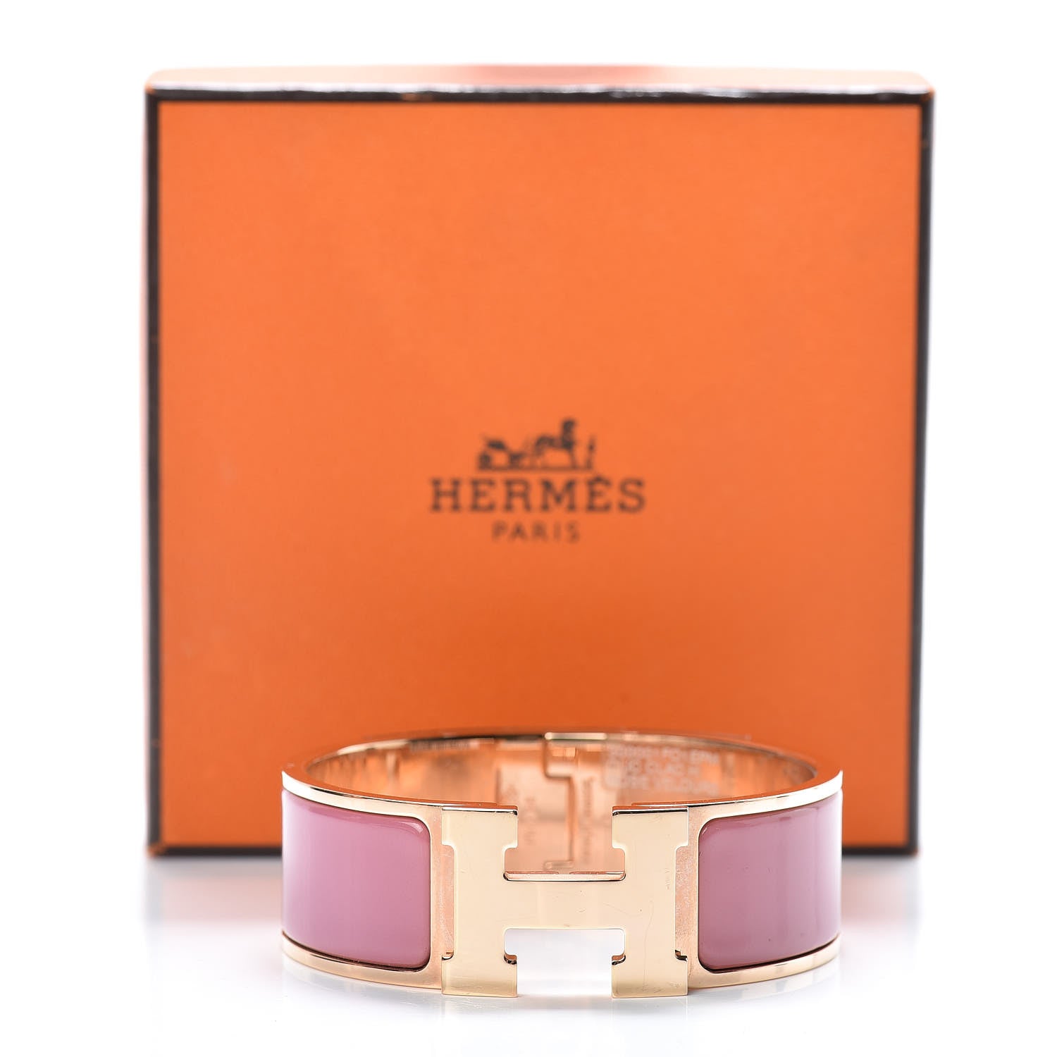 Hermes Enamel Wide Clic Clac H Bracelet PM Rose Velours 6 of 6