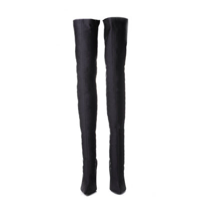 Balenciaga Spandex Pointed Toe Knife Thigh High Boots 38 Black 2 of 10