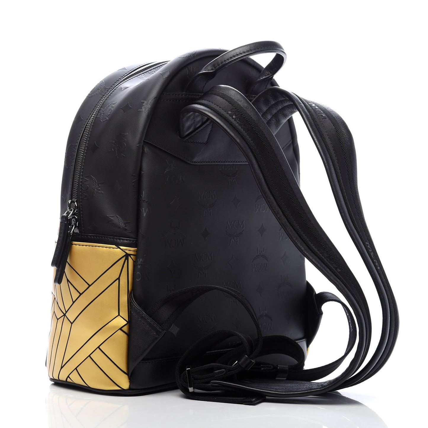 Metallic Calfskin Small Bionic Backpack Gold
