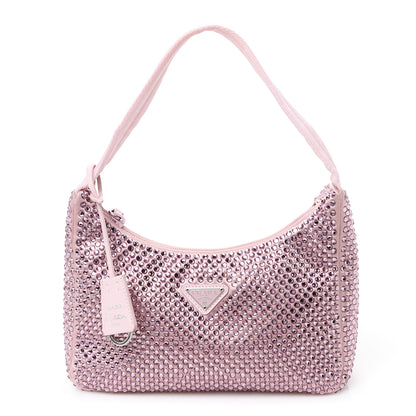 Prada Satin Crystal Mini Re-Edition 2000 Bag Alabastro 1 of 11