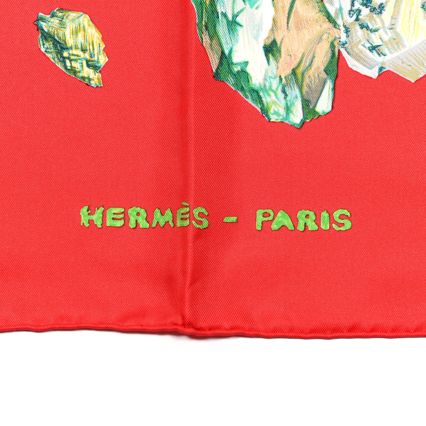 Silk Mineraux Scarf 90 Rouge Bleu Vert