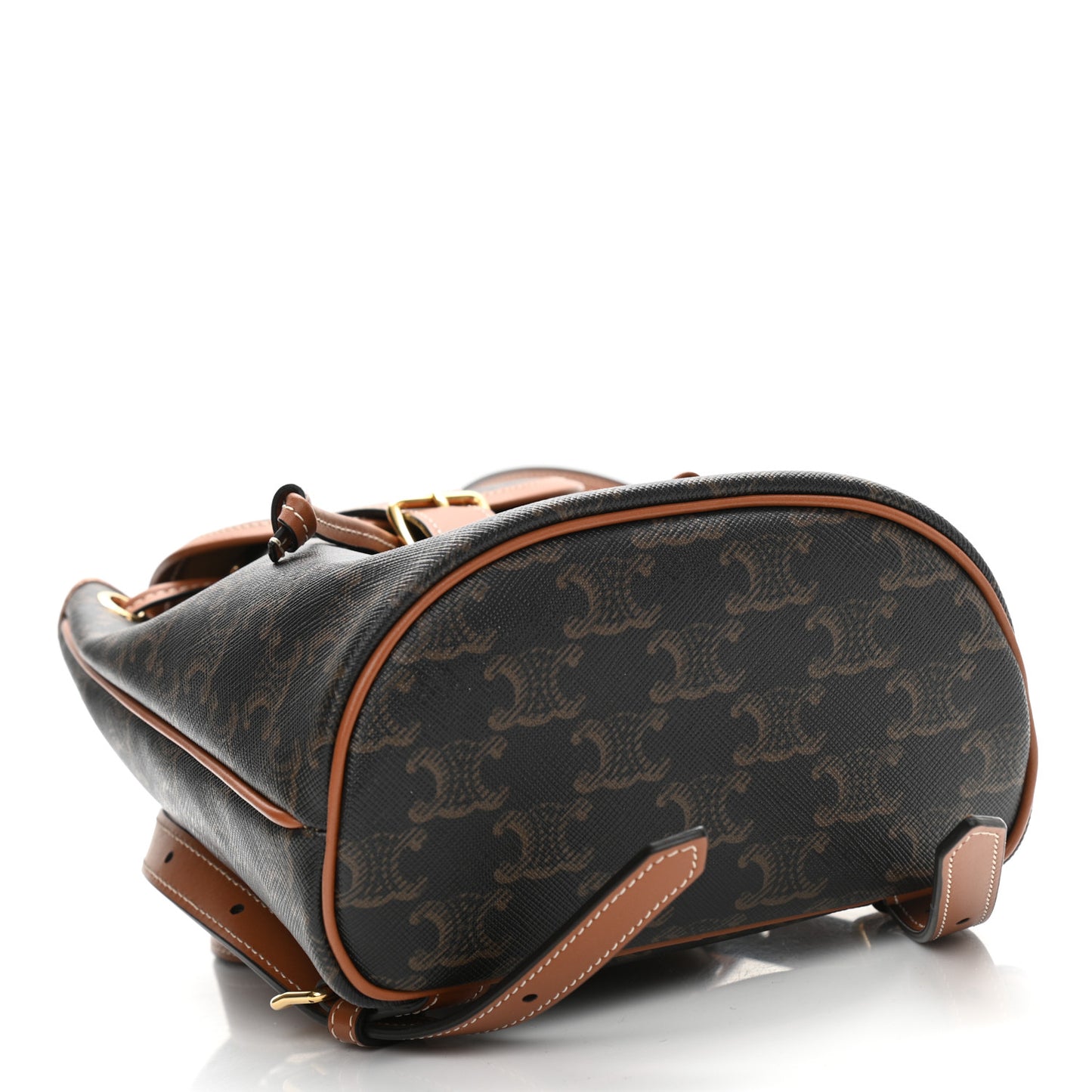 Triomphe Canvas Calfskin Mini Folco Backpack Tan