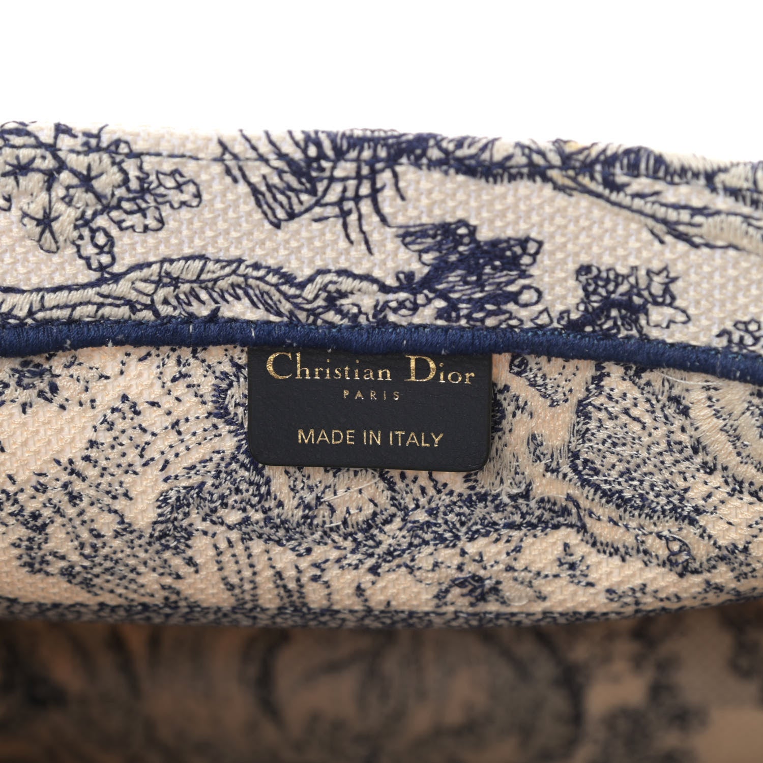 Christian Dior Canvas Embroidered Medium Dioriviera Toile De Jouy Book Tote Blue 6 of 11