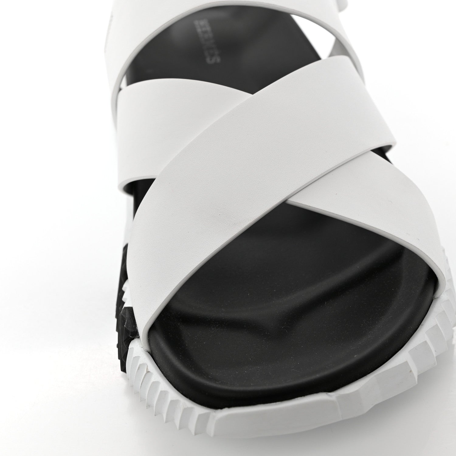 Hermes Calfskin Goatskin Mens Electric Sandals 42 White 9 of 11