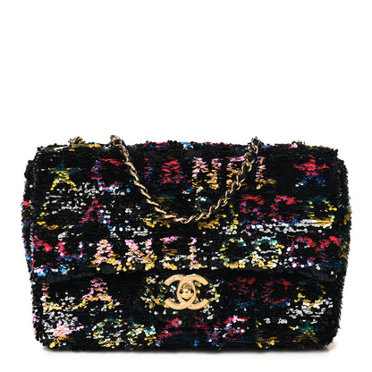 Chanel Sequin Logo CC Small Single Flap Black Multicolor 1 of 11