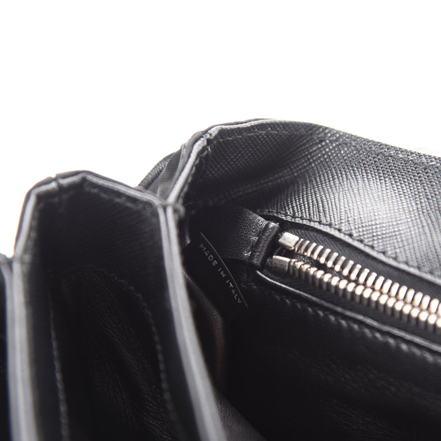 Saffiano Tessuto Nylon Chain Shoulder Bag Black