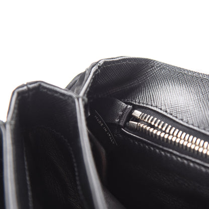 Prada Saffiano Tessuto Nylon Chain Shoulder Bag Black 9 of 11