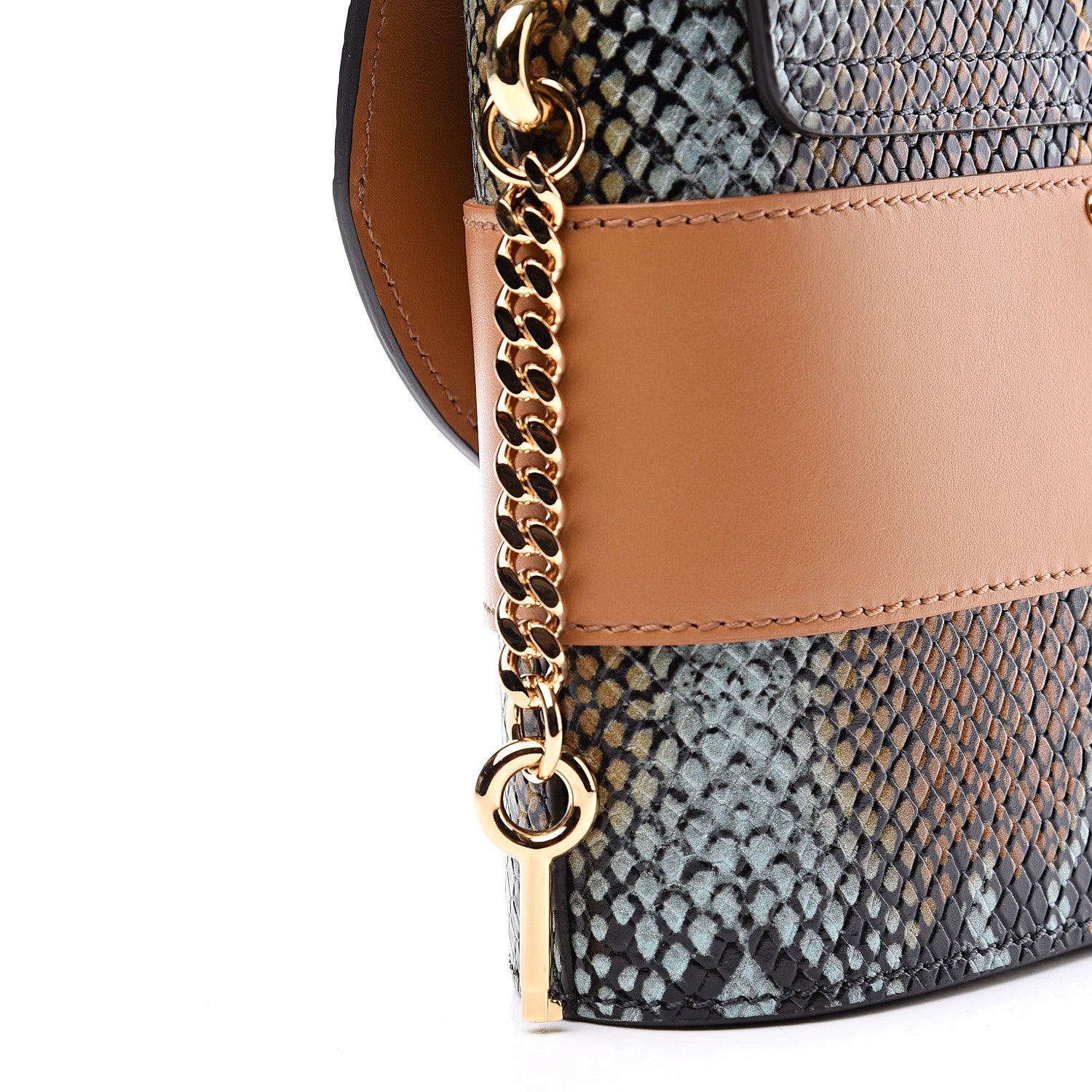 Chloe Calfskin Python Embossed Small Aby Lock Faded Blue 9 of 10