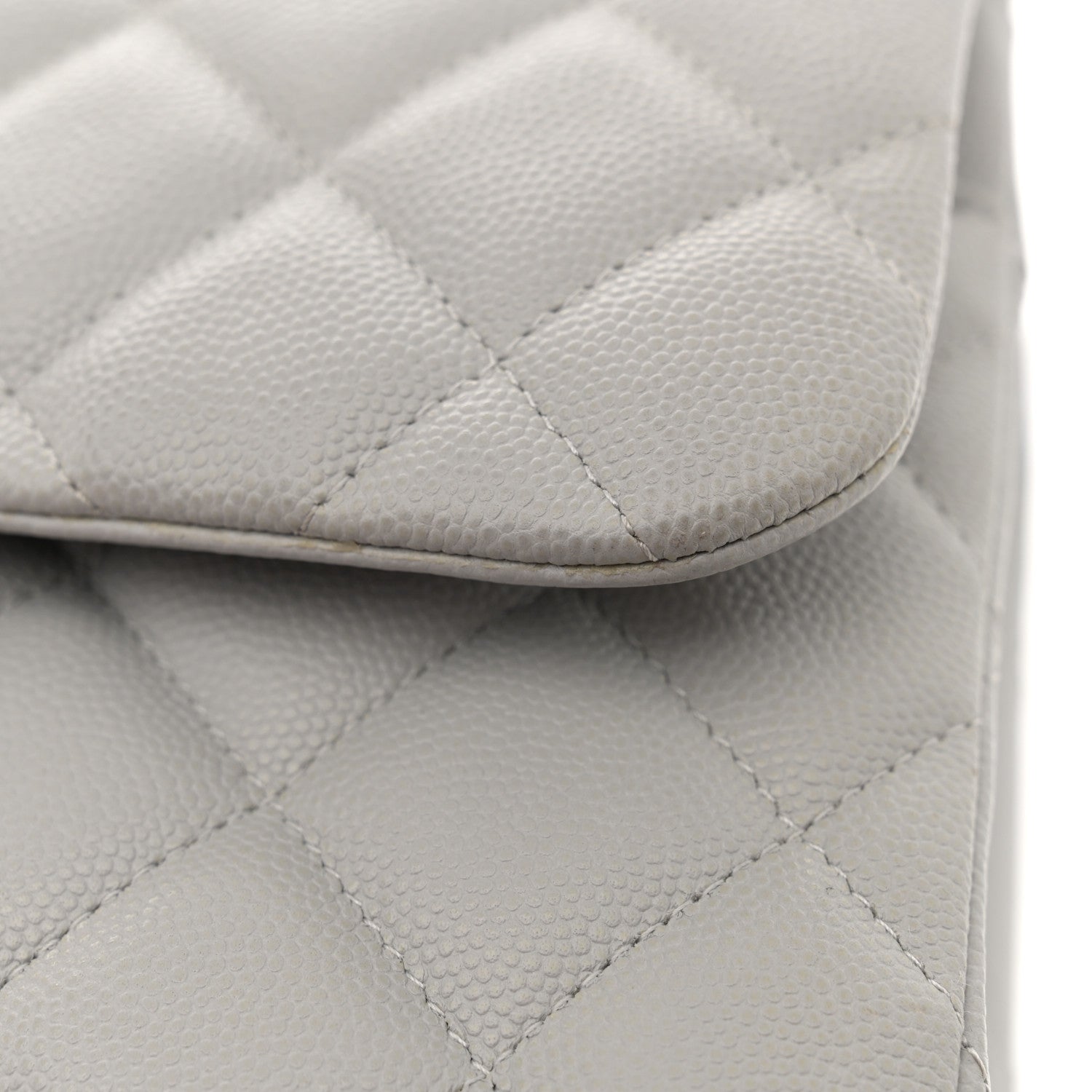 Chanel Caviar Quilted Jumbo Double Flap Grey 12 of 12