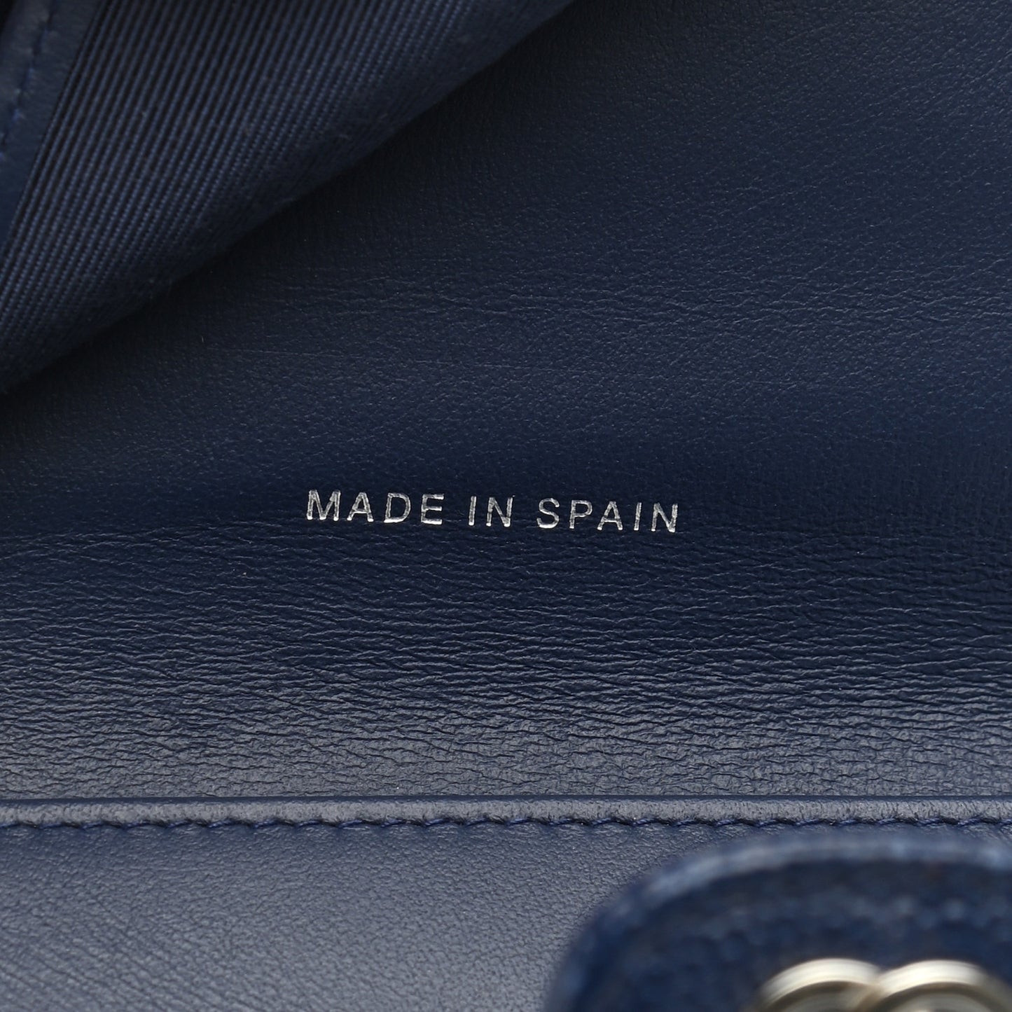 Caviar Quilted Compact Flap Wallet Navy