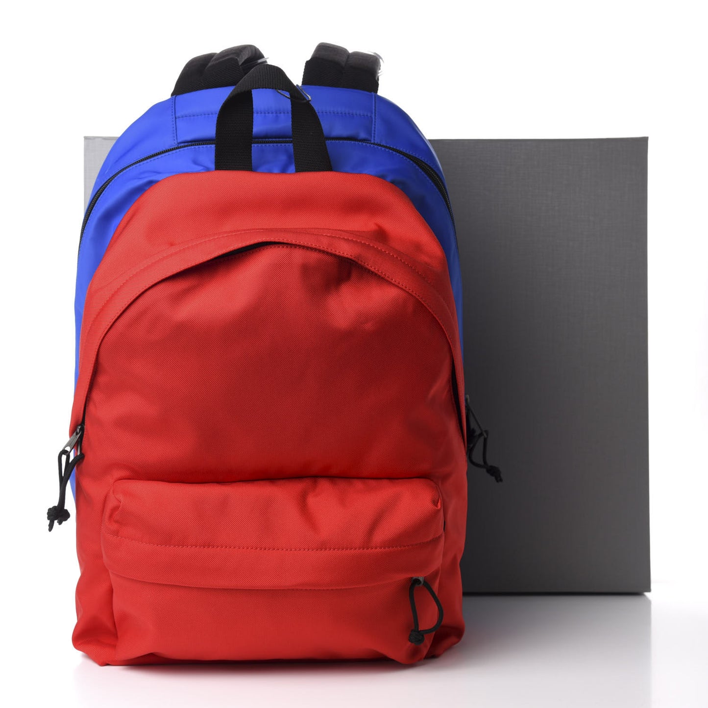 Nylon Logo Embroidered Double Pack Backpack Red Blue
