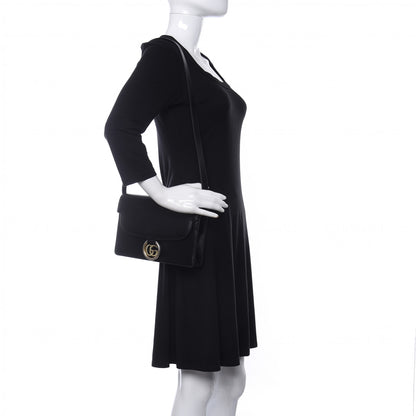 Gucci Textured Calfskin Small Torchon GG Ring Shoulder Bag Black 2 of 9