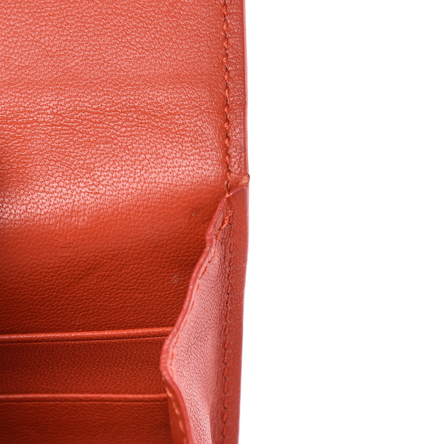 Celine Grained Calfskin Small Wallet Coral 9 of 11