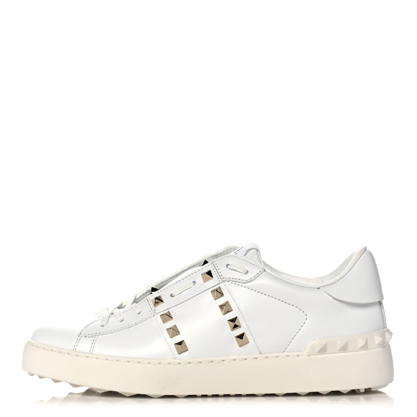 Calfskin Rockstud Untitled Open Sneakers 39 White