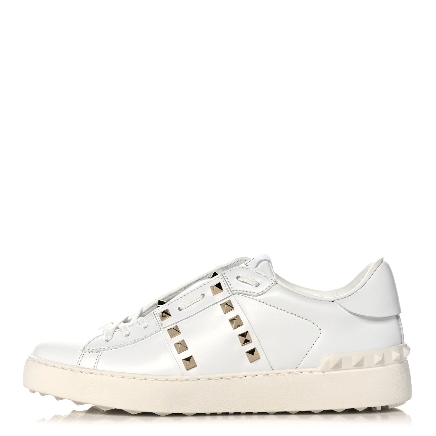 Valentino Garavani Calfskin Rockstud Untitled Open Sneakers 39 White 1 of 11
