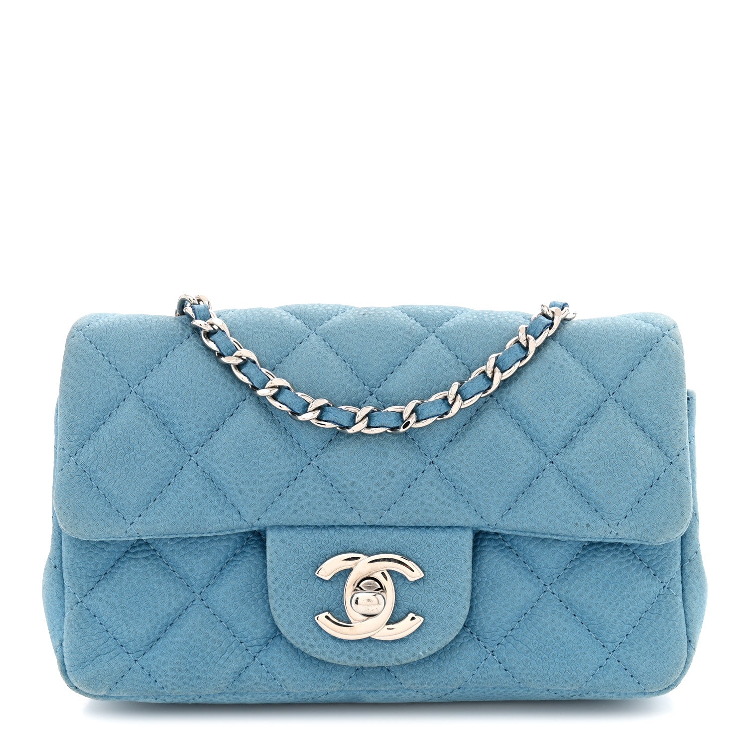 Chanel Iridescent Caviar Quilted Extra Mini Flap Light Blue 1 of 13