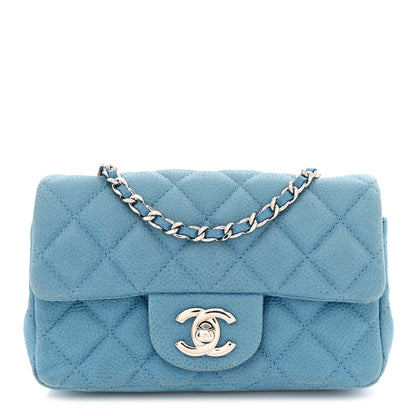 Chanel Iridescent Caviar Quilted Extra Mini Flap Light Blue 1 of 13