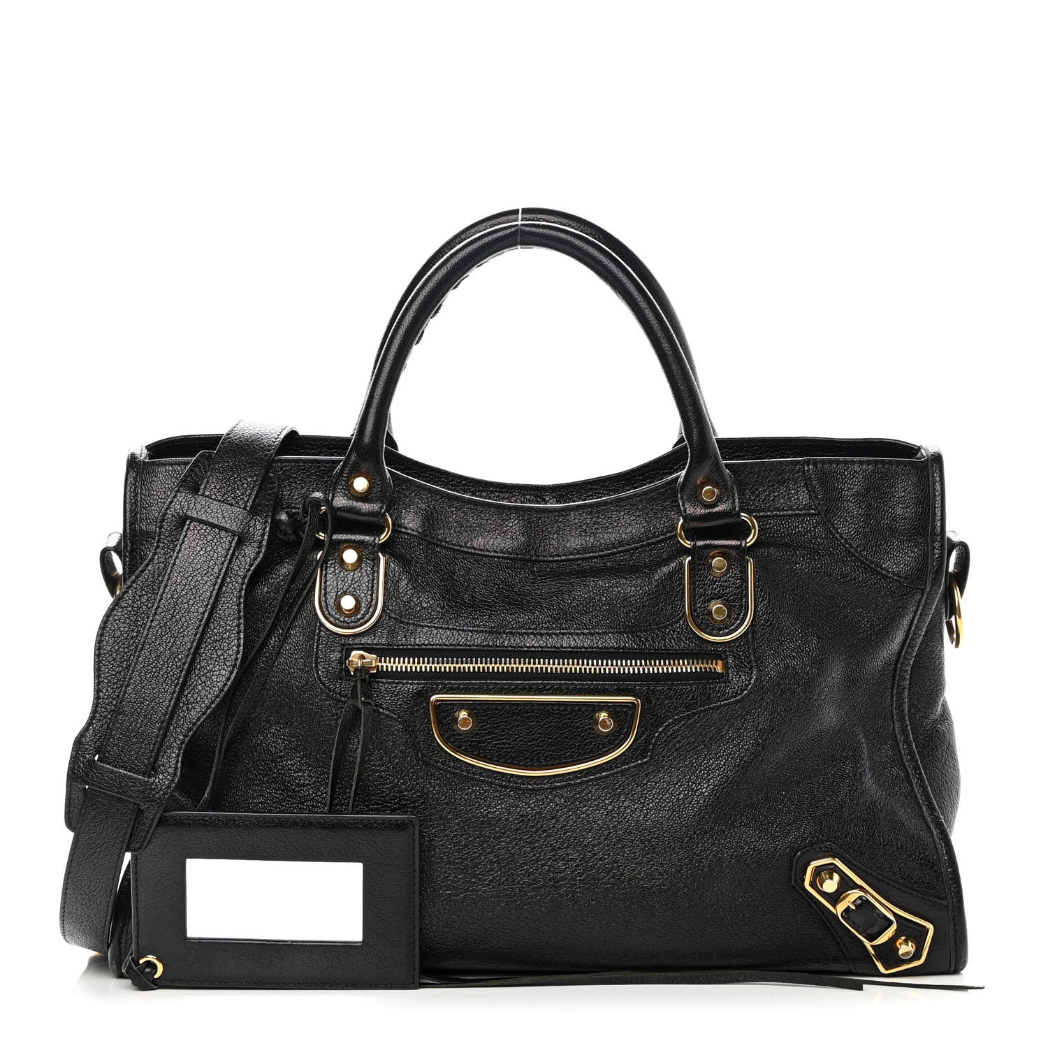 Balenciaga Chevre Gold Metallic Edge Hardware City Black 1 of 21