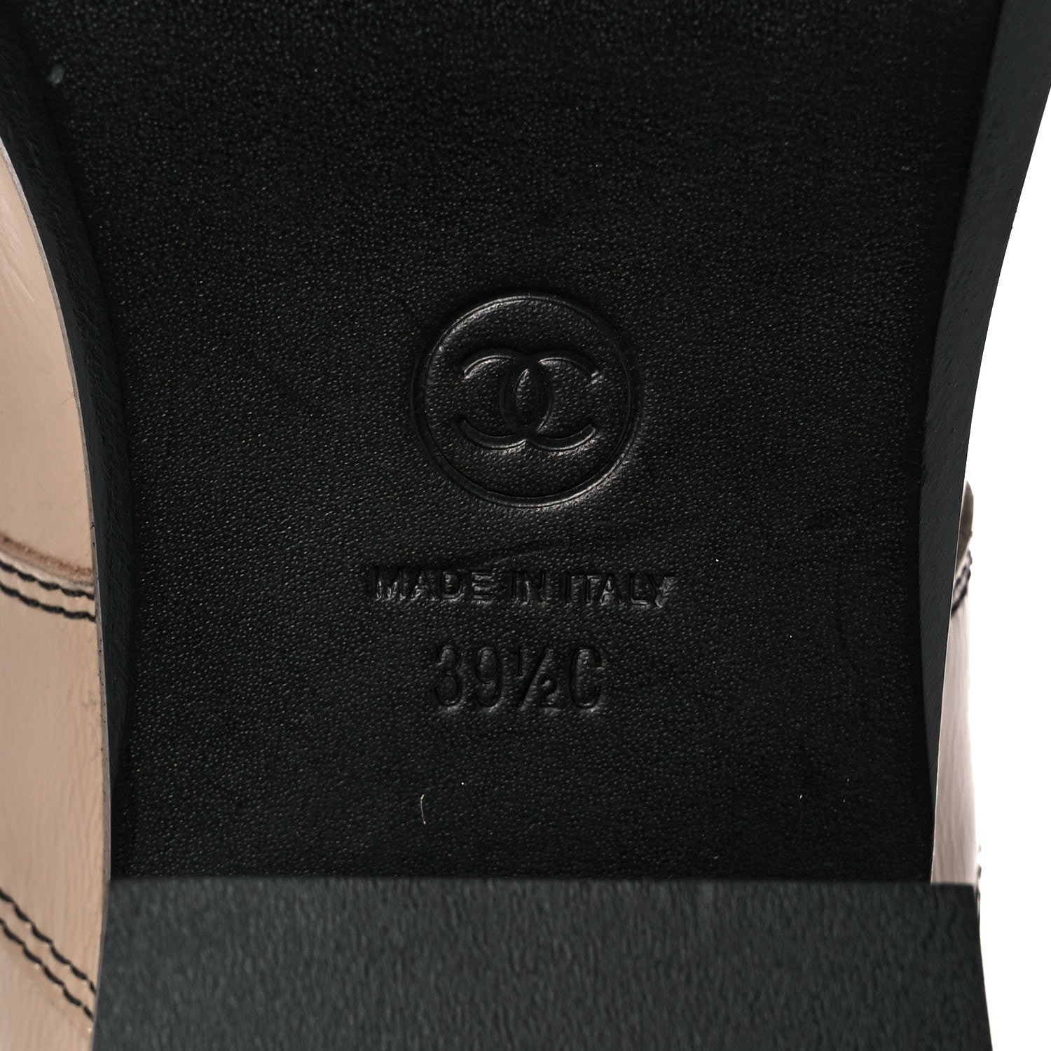 Chanel Patent Calfskin CC Lace Up Short Boots 39.5 Beige Black 6 of 7