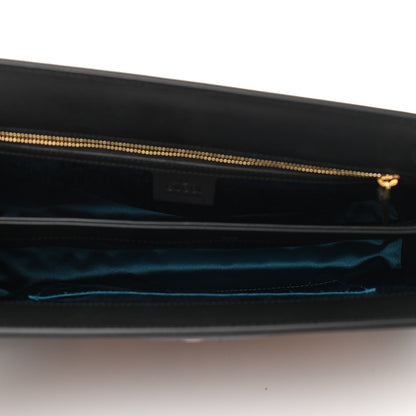 Gucci Suede Patent Web Dragon Embroidered Medium Ophidia Chain Shoulder Bag Blue Black 5 of 10